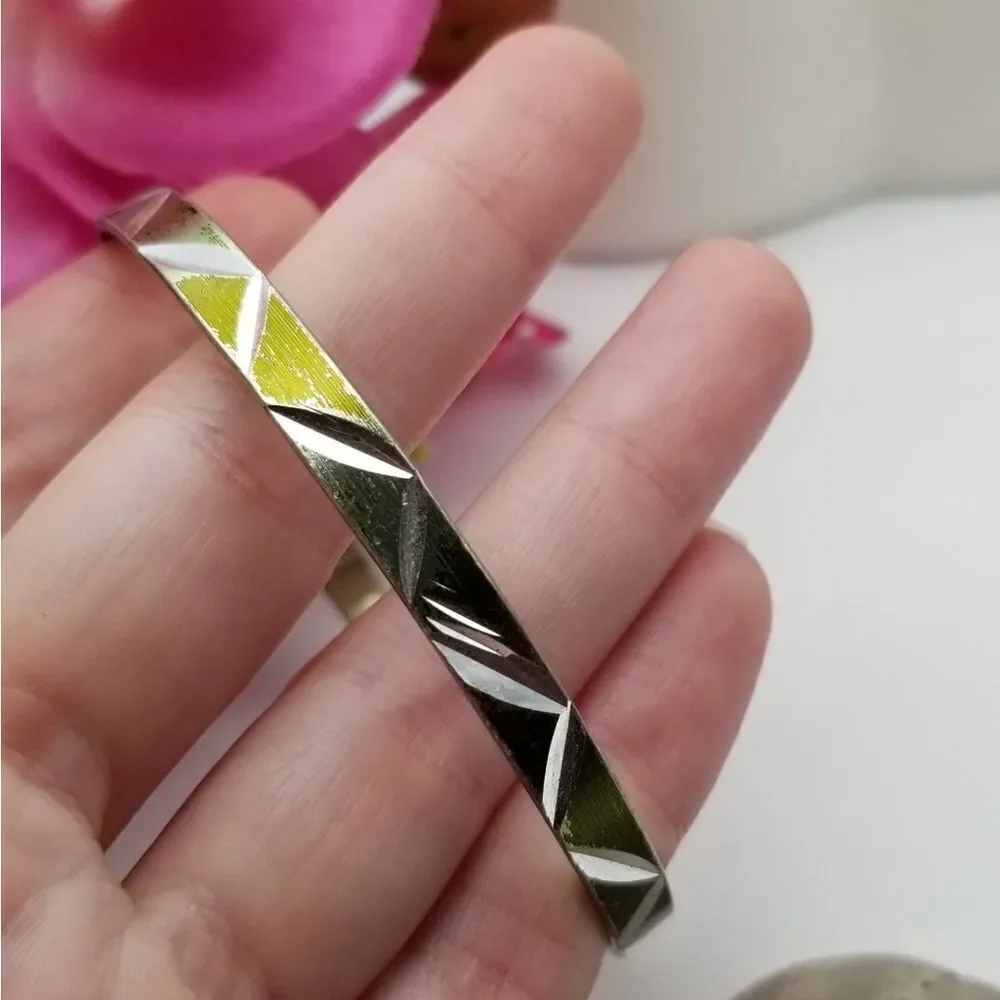 Rocker Green metallic hue toned bracelet bangle. B522